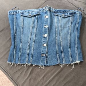 Zara Classic Blue Denim Corset XXL
